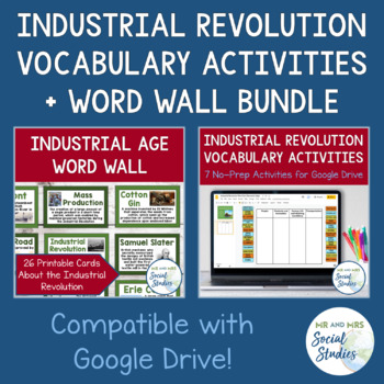 Preview of Industrial Revolution Vocabulary Activity Set + Word Wall Bundle