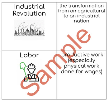 Preview of Industrial Revolution Vocabulary Cards