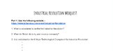Industrial Revolution Webquest - 10 questions