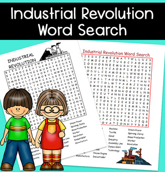 Preview of Industrial Revolution Word Search Worksheet