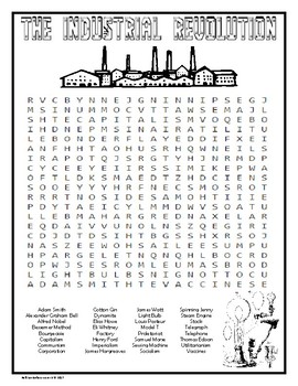 Preview of Industrial Revolution Wordsearch