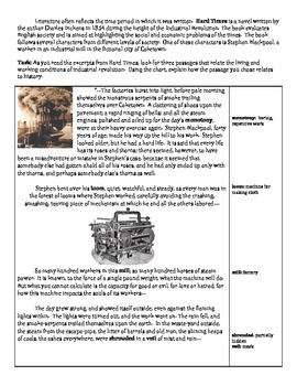 Preview of Industrial Revolution - Working Conditions - Hard Times Literature Connection