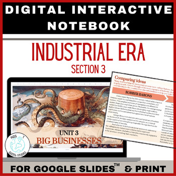 Preview of Industrial Revolution and big businesses US history digital interactive notebook