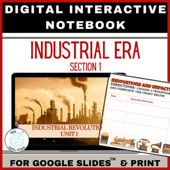Preview of Industrial Revolution and inventions US history digital interactive notebook