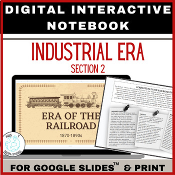 Preview of Industrial Revolution and transcontinental railroad digital interactive notebook