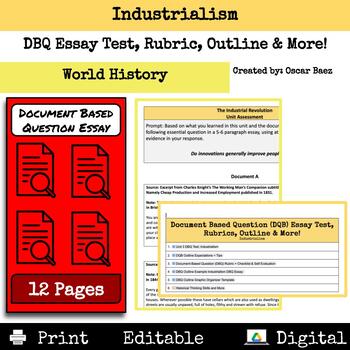 Preview of Industrialism: Document Based Question (DQB) Essay Test, Rubrics, Outline & More