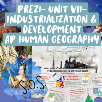 Preview of Industrialization & Development Prezi Presentation- AP Human Geography- Unit VII