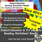 Industrialization & Economic Impact Unit Reading Worksheet