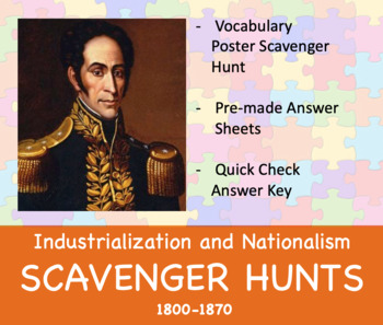 Preview of Industrialization and Nationalism World History Scavenger Hunt Bundle