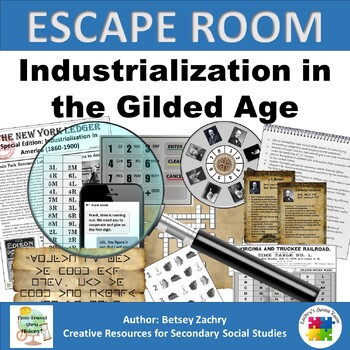Preview of Industrialization in the Gilded Age Escape Room Activity