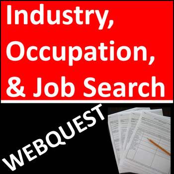 Preview of Industry and Occupation and Job Search Webquest  