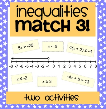 Preview of Solving One & Two Step Inequalities: A Matching Activity