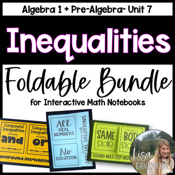 Preview of Inequalities Foldables for Algebra 1 Interactive Notebooks