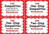Inequalities Worksheets Bundle - One-Step & Two-Step