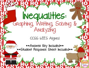 Preview of Inequalities - Christmas Edition! CCSS 6.EE.5 Aligned**