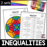 Inequalities Color by Code Worksheets 6th Grade Math Revie