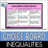 Inequalities Digital Choice Board Activity