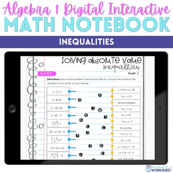 Preview of Inequalities Digital Interactive Notebook for Algebra 1