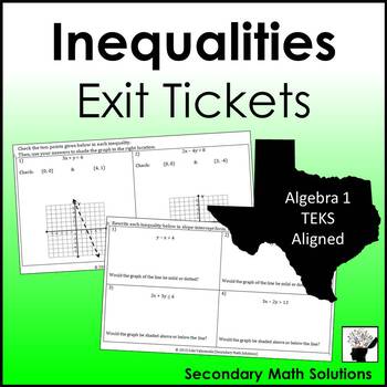 Preview of Inequalities Exit Tickets (or Warm-ups)