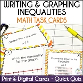 Writing and Graphing Inequalities Math Task Cards Quiz Pri