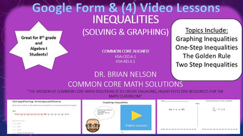 Preview of Inequalities - Google Form & 4 Interactive Video Lessons