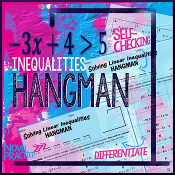 Preview of Inequalities Hangman: Solve Multi-step Inequalities Hangman style