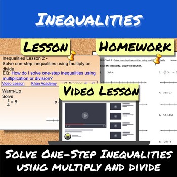 Preview of Inequalities-Lesson 2-Solve One-Step Inequalities using Multiply and Divide