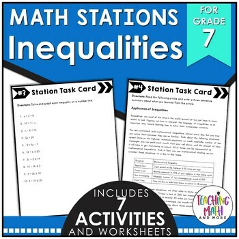 Preview of Inequalities Math Stations
