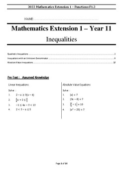 Preview of Inequalities - Mathematics Extension 1