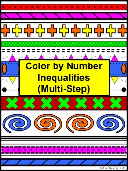 Preview of Inequalities Multi-Step Color by Number Aztec (Distance Learning)