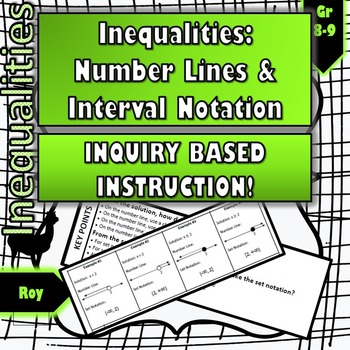 Preview of Inequalities: No-Prep Inquiry Instruction for Number Line and Interval Notation