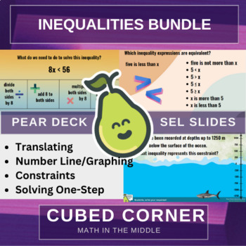 Preview of Inequalities PEAR DECK Interactive Bundle w/BONUS