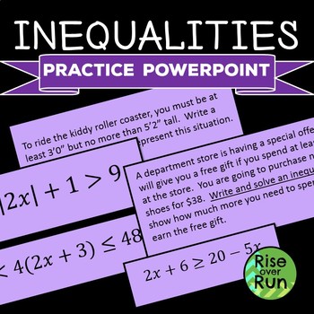 Preview of Algebra 1 Inequalities Practice Powerpoint