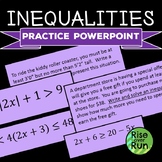 Algebra 1 Inequalities Practice Powerpoint