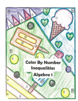 Preview of Algebra Distance Learning Inequalities Project Color by Number Activity