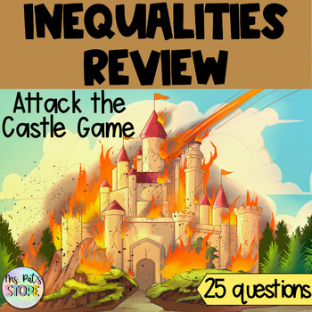 Preview of Inequalities Review Attack the Castle Game 7th grade