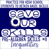 Inequalities : Solving, Writing, Graphing Practice SOS (Sa