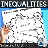 Inequalities Solve and Match Board Game TEKS 6.9b CCSS 6.E