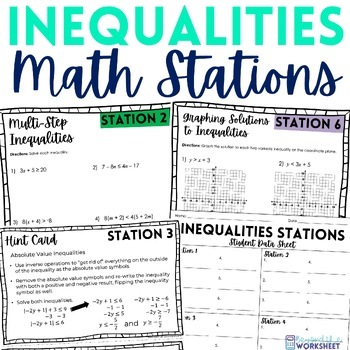 Preview of Inequalities Math Stations | Math Centers