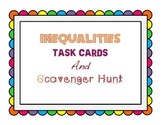 Inequalities Task Cards and Scavenger Hunt (Common Core Al