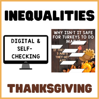 Preview of Inequalities | Thanksgiving | Digital Math Mystery Picture Activity