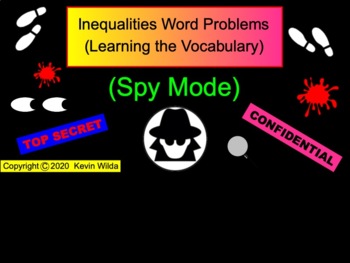 Preview of Inequalities Vocabulary for the Smartboard