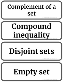 Preview of Inequalities Word Wall