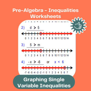 Preview of Inequalities Worksheets :Graphing Single Variable Inequalities Worksheets