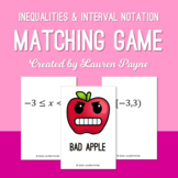 Inequalities and Interval Notation Matching Card Game