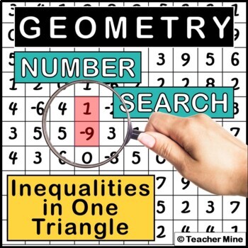 Preview of Inequalities in One Triangle - Number Search Activity
