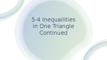 Preview of Inequalities in One Triangle PowerPoint