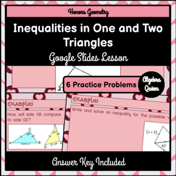 Preview of Inequalities in One and Two Triangles Google Slides Lesson