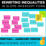 Inequalities in Slope-Intercept Form Card Matching Activit