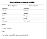 Inequalities math game project